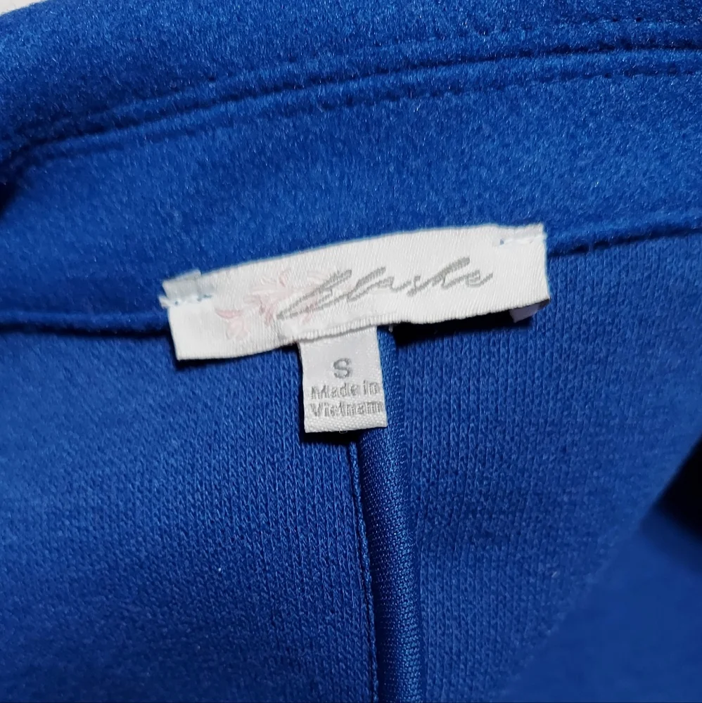 Blashe Women Royal Blue Belted Blazer Coat Jacket Single Button Size S. M. L.